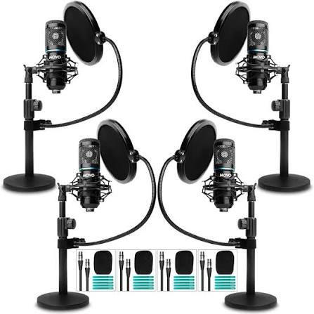 V500 Microphone Bundle: Mic Puff, Filter, Shock Mount & Cables Included